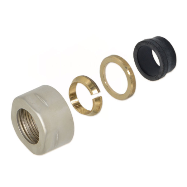 Гайка для мідної труби Ø15 мм x 24-19 SATIN NICKEL Carlo Poletti Srl