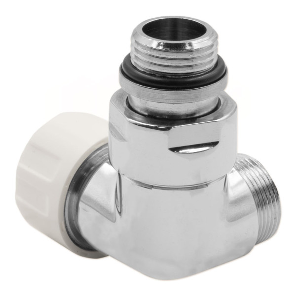 Термоклапан трьохосьовий ХРОМ Ø1/2″ х 24-19 DX (правий) CORNER-THERMO Carlo Poletti Srl