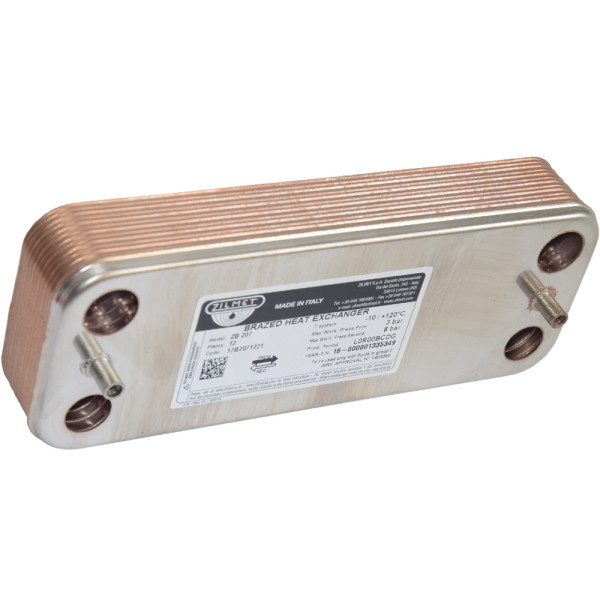 Теплообмінник ZB 207 (INOX AISI 316L) 12 пластин O-ring -10/+120°C Zilmet S.p.A.