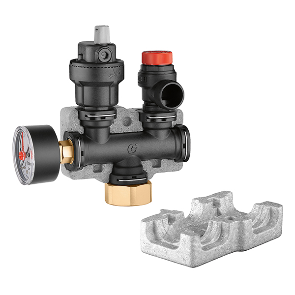 305663 Группа безопасности котла композит/латунь Ø1″ 50 kW 5÷90°C Caleffi S.p.a