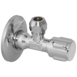 C156284 Кран вентильный для сантехприборов ZAMAC Ø1/2″ х 3/8″ с металлической ручкой VA Albertoni srl