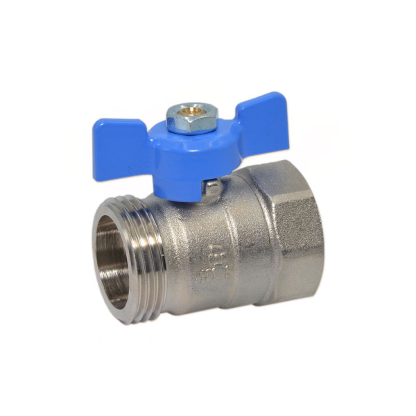 422F00060E Кран коллектора прямой Ø1″ ВЗ (blue/синий) BIANCHI F.LLI S.P.A.