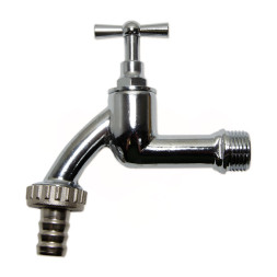 35701304 Кран поливочный вентильный со штуцером Ø1/2″ полированный хром PN8 0/+90°C Idrosanitaria Bonomi