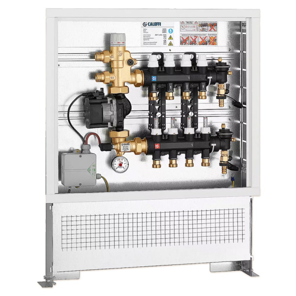 1825L1 Коллектор из технополимера в шкафу с насосом UPS 25-60 Ø3/4″ С x 10 x 3/4″ С 6 bar CALEFFI