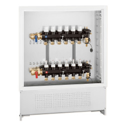6706C1 Коллектор из технополимера в шкафу Ø1″ С x 3-выходы х 3/4″ Из 6 bar Caleffi S.p.a