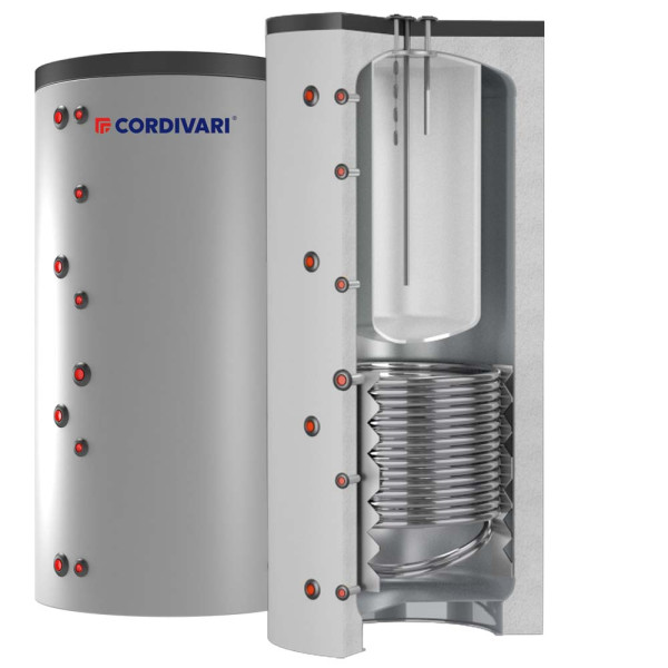 3270162284115 Теплоаккумулятор 2000/566 л (емкость Polywarm® в емкости + 1 змеевик) COMBI 2 WC (мягкая съемная изоляция) Cordivari srl