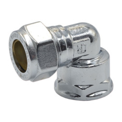 8106503 Колено (ХРОМ) зажмет с внутренней резьбой Ø15 x 1/2″ В COMISA