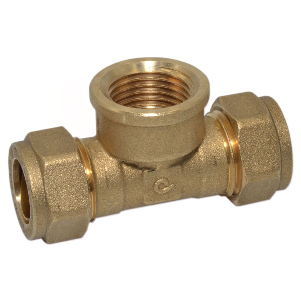 8404005 Тройник зажимной с внутренней резьбой Ø15 х 1/2″ В х 15 COMISA