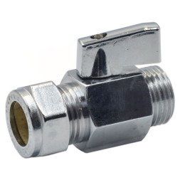4123155 Кран шаровой мини ХРОМ Ø15 x 1/2″ С COMISA S.p.A.