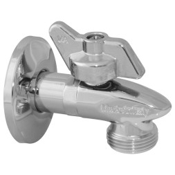 D909000 Кран ″SQUALO″ шаровой угловой для сантехприборов Ø1/2″ х 3/4″ Va Albertoni srl