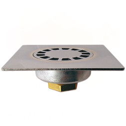 650P150 Трап вертикальный латунный хромированный 150 x 150 мм x Ø1 1/4″ С Ghidini SpA