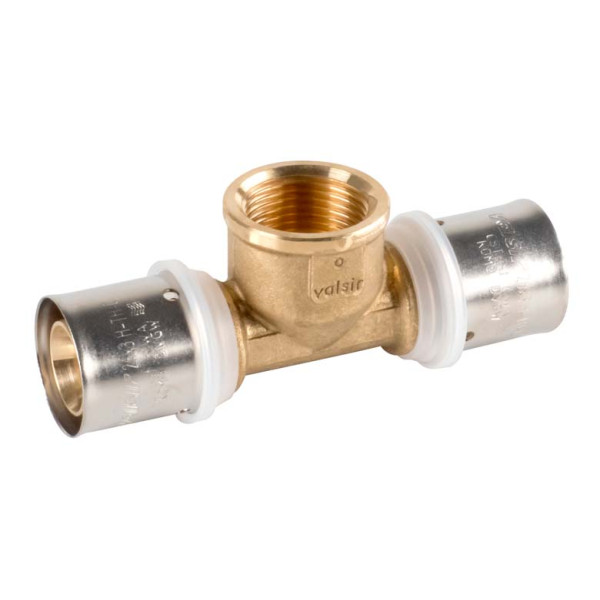 VS0131317 PEXAL BRASS Тройник (пресс) Ø26 (3,0) х 1/2″ В х 26 (3,0) Valsir S.p.A.