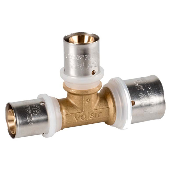 VS0131727 PEXAL BRASS Тройник (пресс) Ø32 (3,0) х 16 (2,25) х 32 (3,0) Valsir S.p.A.