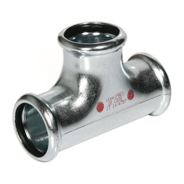 382108000 Тройник стальной Ø108 оцинкованный (отопление) STEELPRES® RM