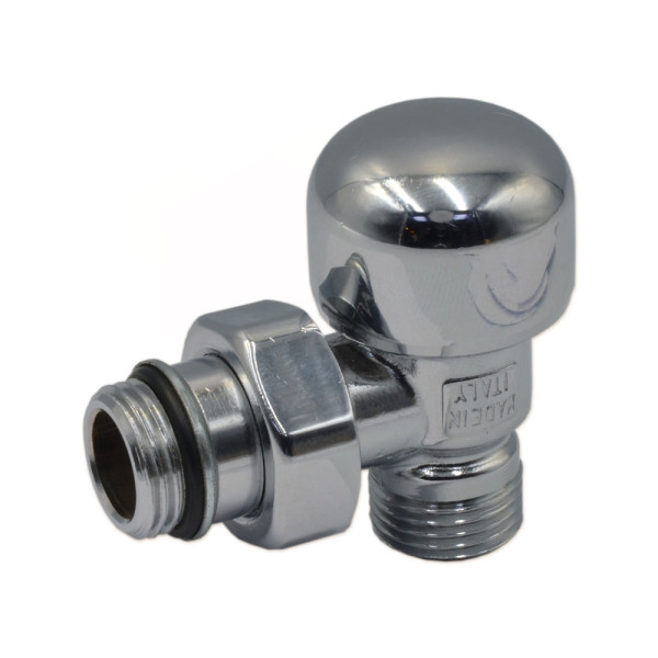 3301C / 3300009 Кран-термостат радиаторный хромированный Ø1/2″ х 1/2″ ЗЗ угловой TIEMME