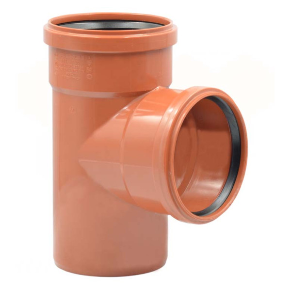 034115E / VSE020521 Тройник (наружная канализация) Ø110/110 87° PVC (Ral 8023) REDI / VALSIR