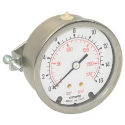 91498030S Манометр с креплением глицериновый Ø63 1/4″ 16 бар фронтальный Cewal S.p.A.