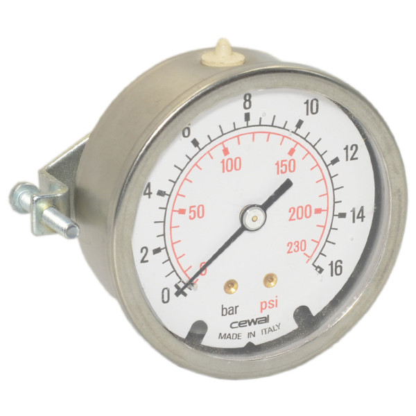 91498030S Манометр с креплением глицериновый Ø63 1/4″ 16 бар фронтальный Cewal S.p.A.