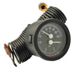 91392120 Капиллярный термоманометр TI 52 P Ø52 1/4″ 4 бара 0/120°C L=1500 мм Cewal S.p.A.