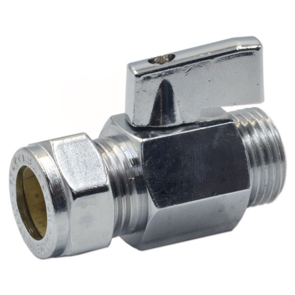 4123155 Кран шаровой мини ХРОМ Ø15 x 1/2″ С COMISA S.p.A.