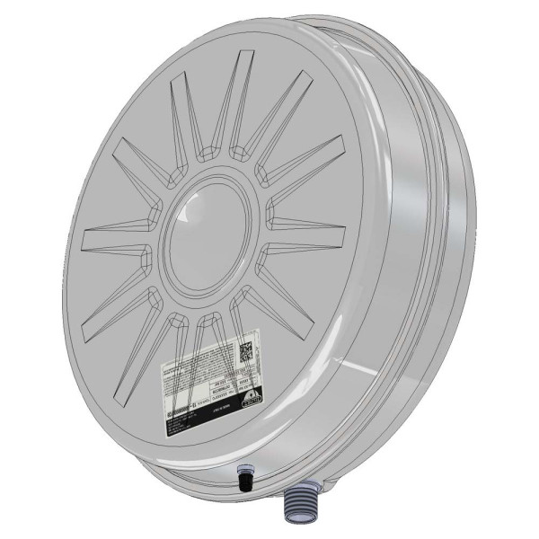 13B6000800 / 13B6000848 Бак расширительный плоский OEM-PRO (№531/L) 8 л 3/4″G Ø387 H=100 мм 3 bar 90°C Zilmet S.p.A.