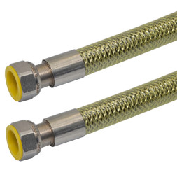 T04S20S20D00 SuperGas Шланг-трубка нержавеющая для газа Ø1/2″ х 1/2″ ВР L=2,0 м PARIGI