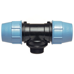 1010 UNIDELTA Тройник Ø75 х 2 1/2″С х 75 PN16 PP-B (УФ защита)