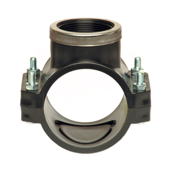 1026 UNIDELTA Хомут для врезки Ø200 х 2″ В PN10 PP-B (УФ защита)