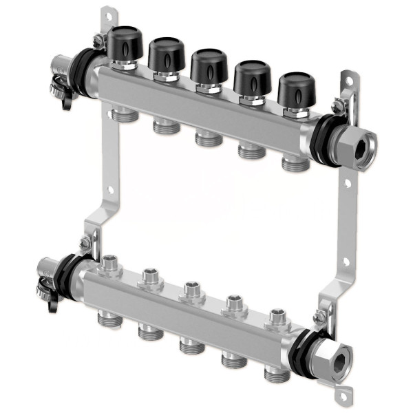 1088052 / 1140870 Коллектор (нержавейка) с отсечными кранами Smart S LS Ø1 НГ x 9 х 3/4″ Uponor GmbH