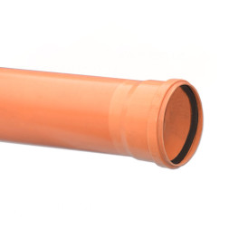 Труба для наружной канализации SN4 Ø110 x 2,7 мм L=1000 мм PVC Valrom Украина