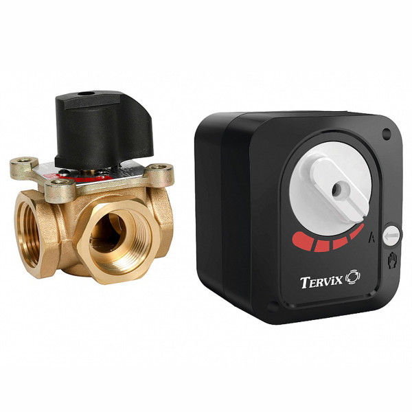 Трехходовой клапан с электроприводом Tervix Pro Line 3/4", DN 20, 3 точки, 124 сек, 8 Нм, 220 В