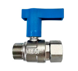 Кран шаровой с американкой для холодной воды (синий), 3/4", латунь, Tervix Pro Line WD