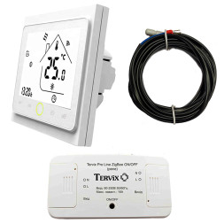 Комплект беспроводного управления отоплением Tervix Pro Line ZigBee: термостат встраиваемый + реле On/Off 220 В