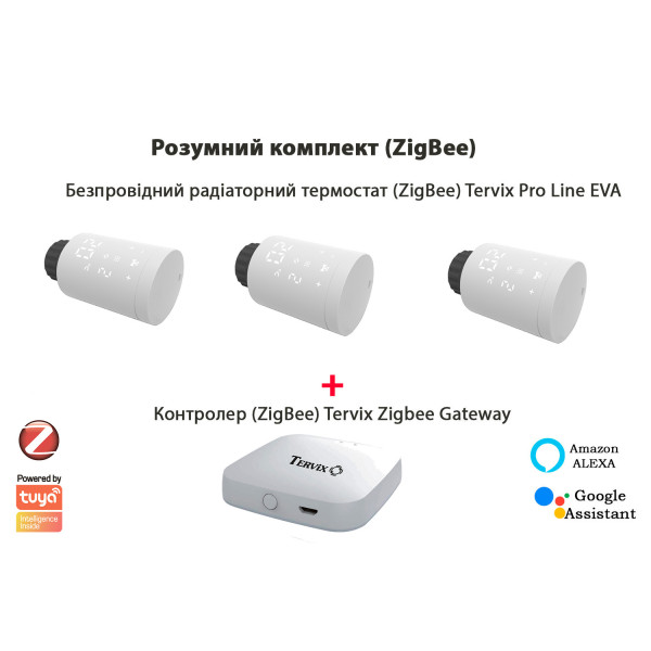 Комплект Tervix Pro Line EVA2 (3 шт.) + контроллер Tervix ZigBee Gateway