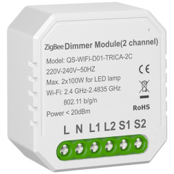 Умный выключатель-регулятор Tervix Pro Line ZigBee Dimmer (2 клавиши)