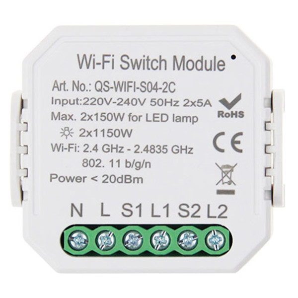Умный выключатель Tervix Pro Line WiFi Switch (2 клавиши)