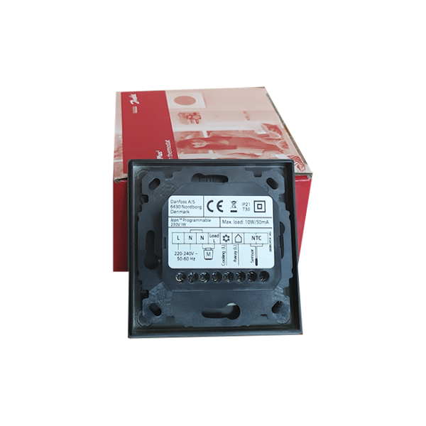 Термостат кімнатний Danfoss Icon™ Programmable із дисплеєм вбудований чорний