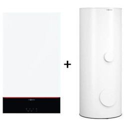 Пакетное предложение котел Viessmann Vitodens 100-W B1HF 32 кВт с бойлером 300 л, датчиком температуры и дымоходом