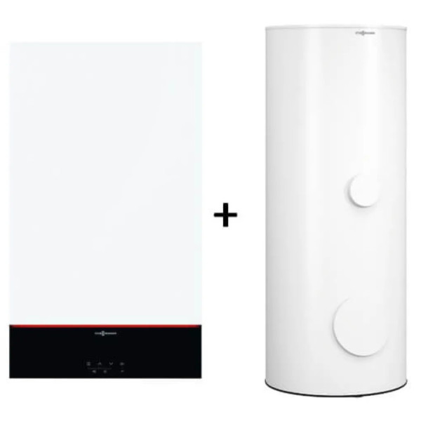 Пакетное предложение котел Viessmann Vitodens 100-W B1HF 32 кВт, с бойлером 200 л, датчиком и дымоходом