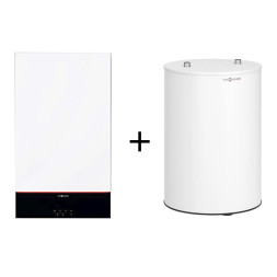 Пакетное предложение котел Viessmann Vitodens 100-W B1HF 25 кВт с бойлером 100 л, датчиком температуры и дымоходом