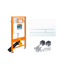 Инсталляция для унитаза Werit Jomo Tech EXCLUSIVE 2.0, 3 в 1 белая