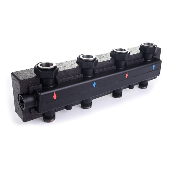 Коллектор Womix C60 4F DN25 с изоляцией, 4 контура
